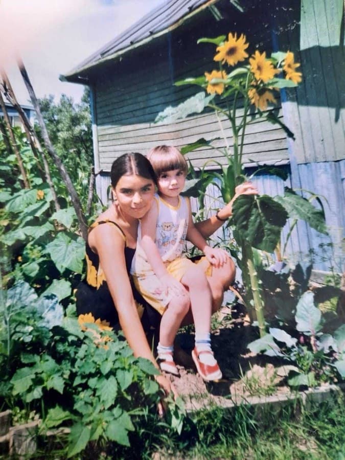 My sister, Dasha and I at our Dacha - 2003